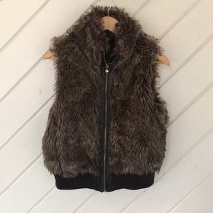 Fur Vest with gold zipper